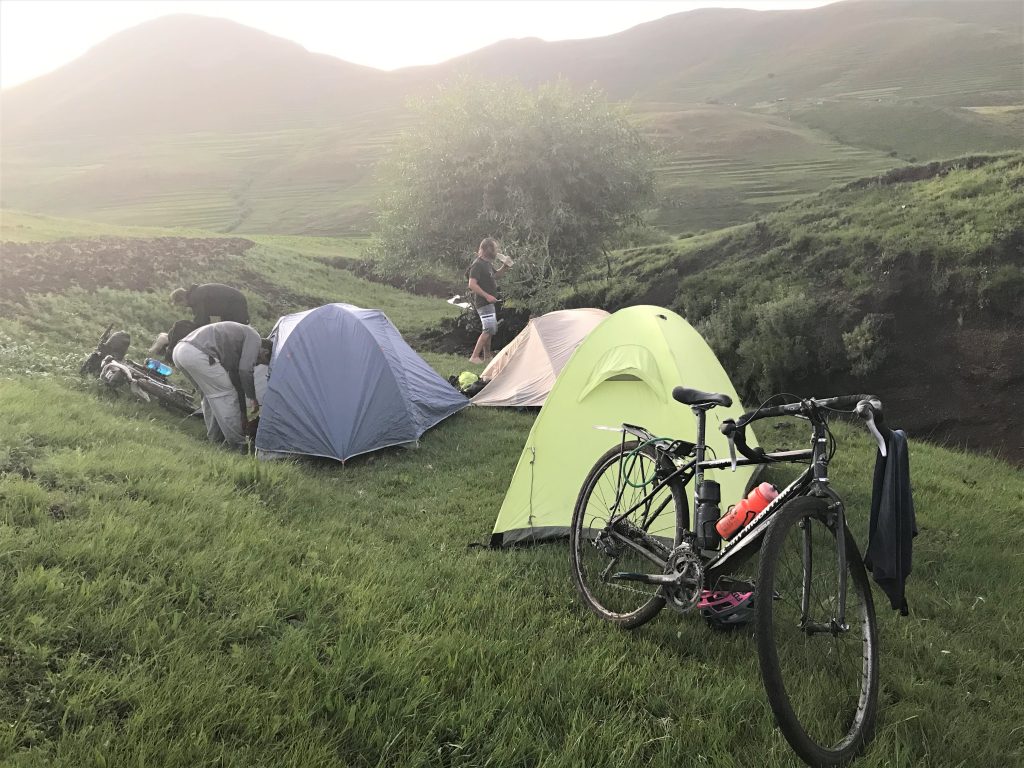 camping, bike touring