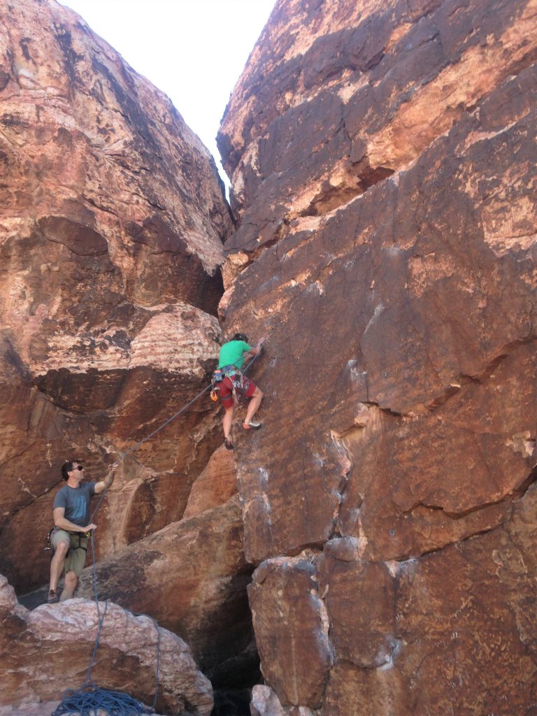Climbing in Red Rocks, Nevada